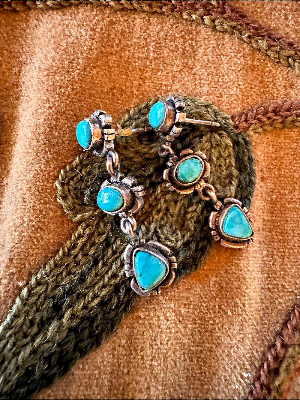 Turquoise Stone Drop Earrings